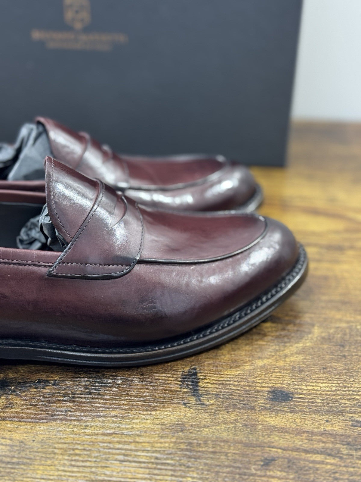 Silvano Sassetti Mocassino  Pelle Bordo’  Luxury Handmade Donna 40