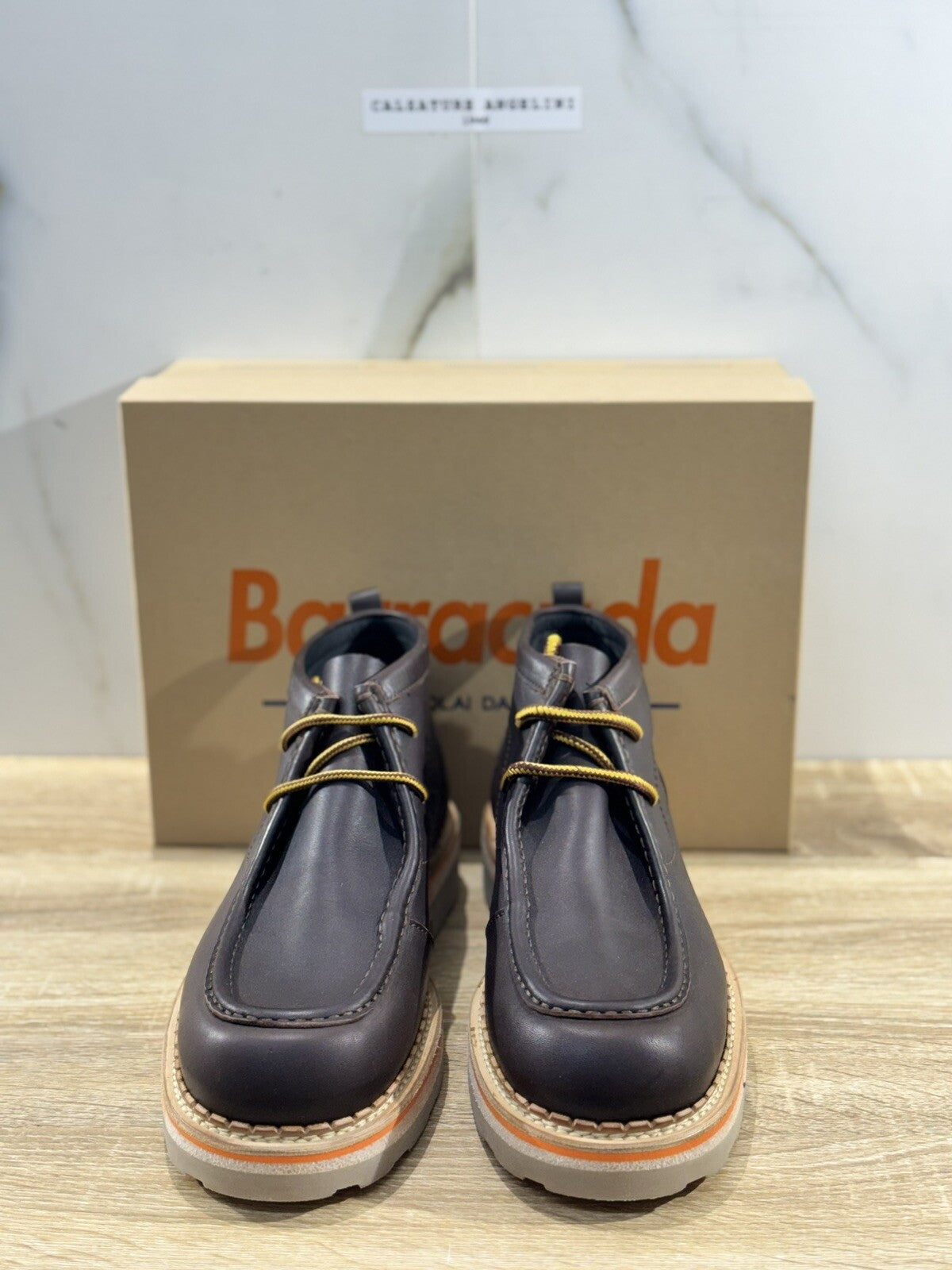 Barracuda Polacchino  Uomo    Fully Made In Italy  Pelle Marrone  Casual Boot 45