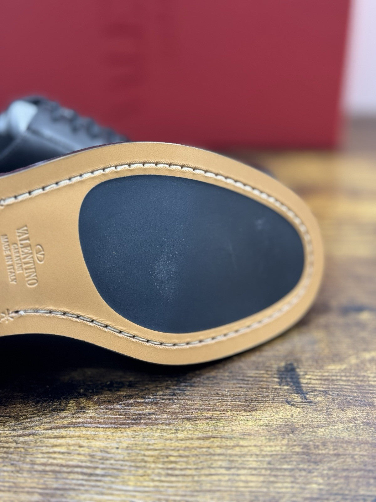 Valentino GARAVANI Stringata One Stud Pelle Nero Casual Scarpa Donna 36.5