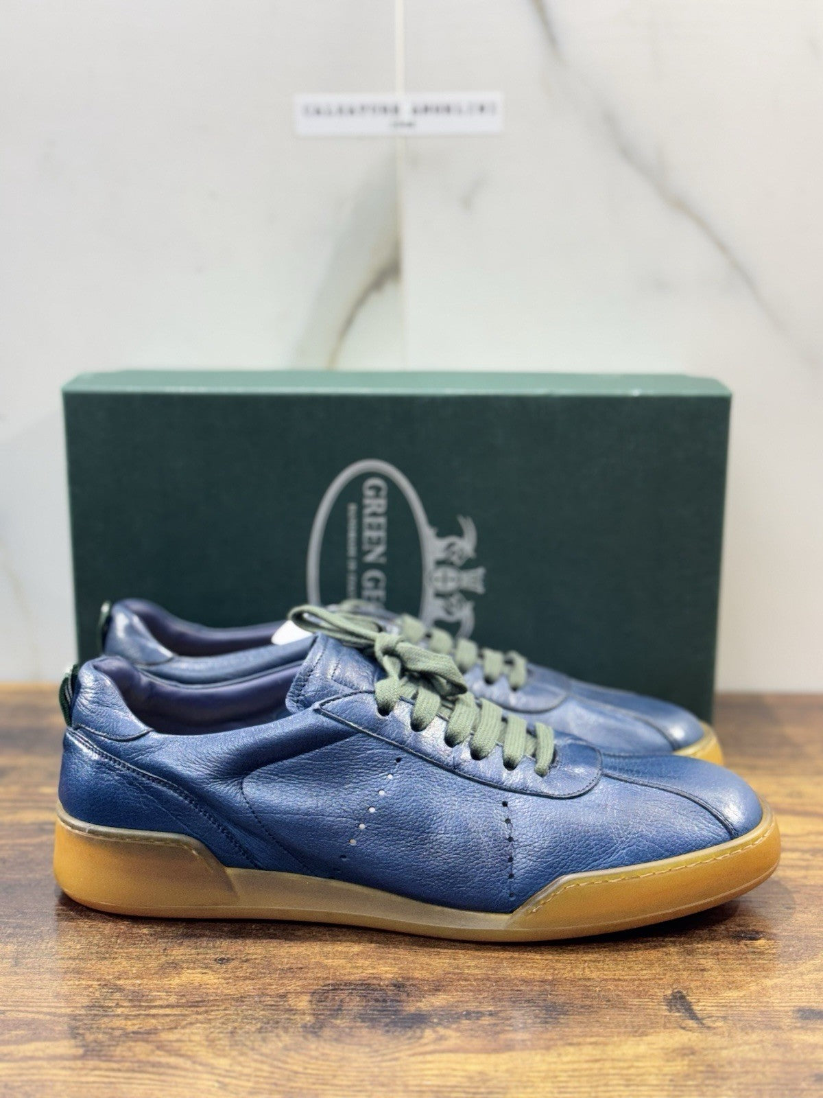 Green George Sneaker Pelle Blu Uomo Ultra Flexible 44