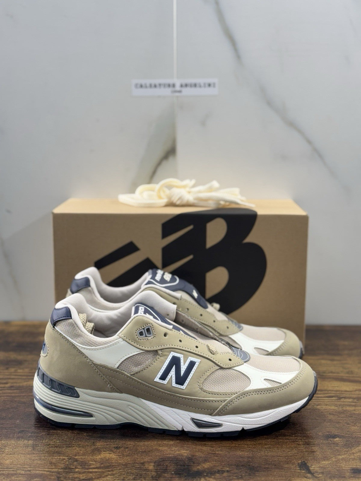 New Balance 991 Made In Uk Final Edition Pelle Khaki Icon Uomo 42.5