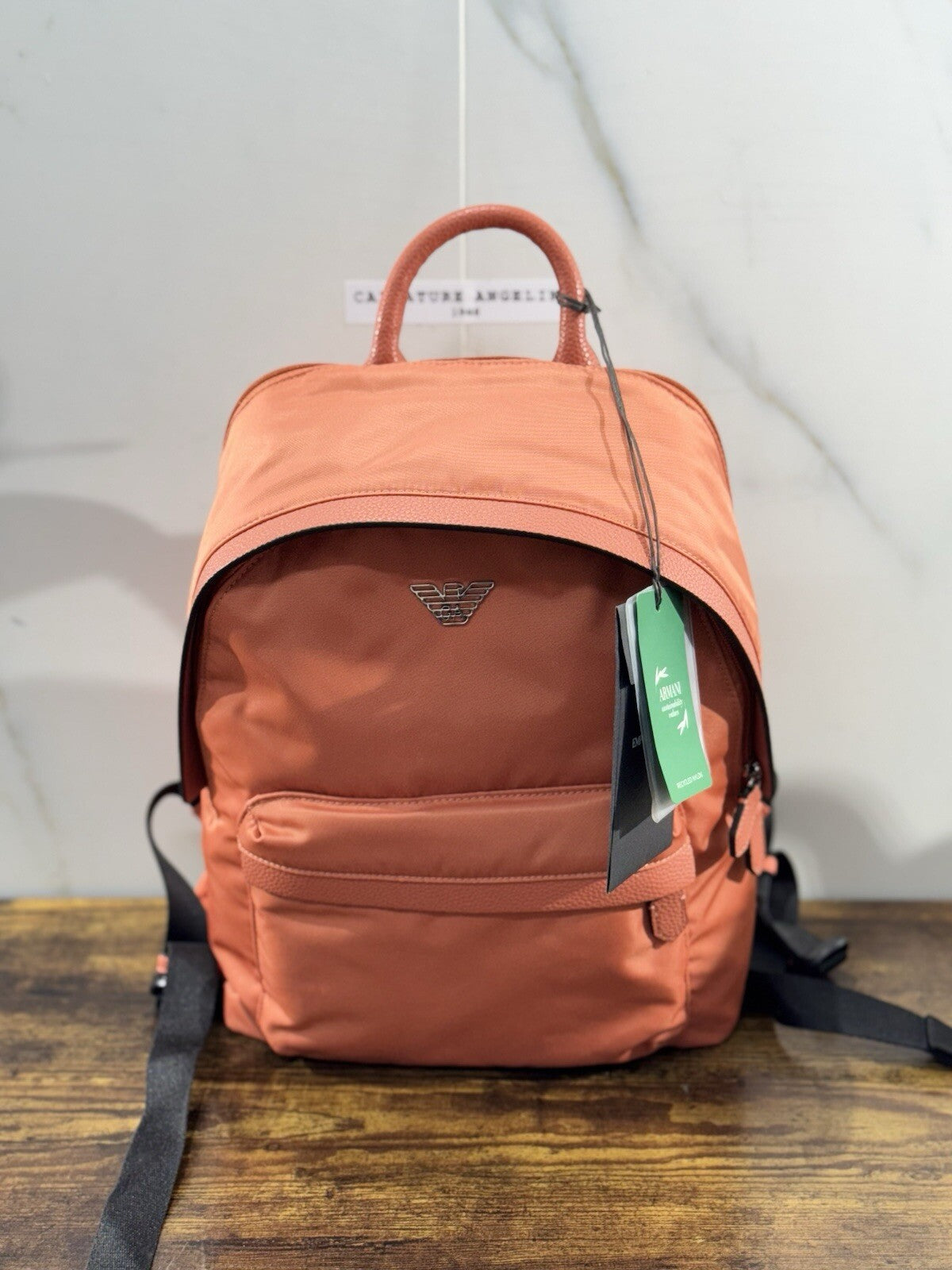Emporio Armani Zaino Donna Arancio Recycled Nylon   Armani Woman Backpack