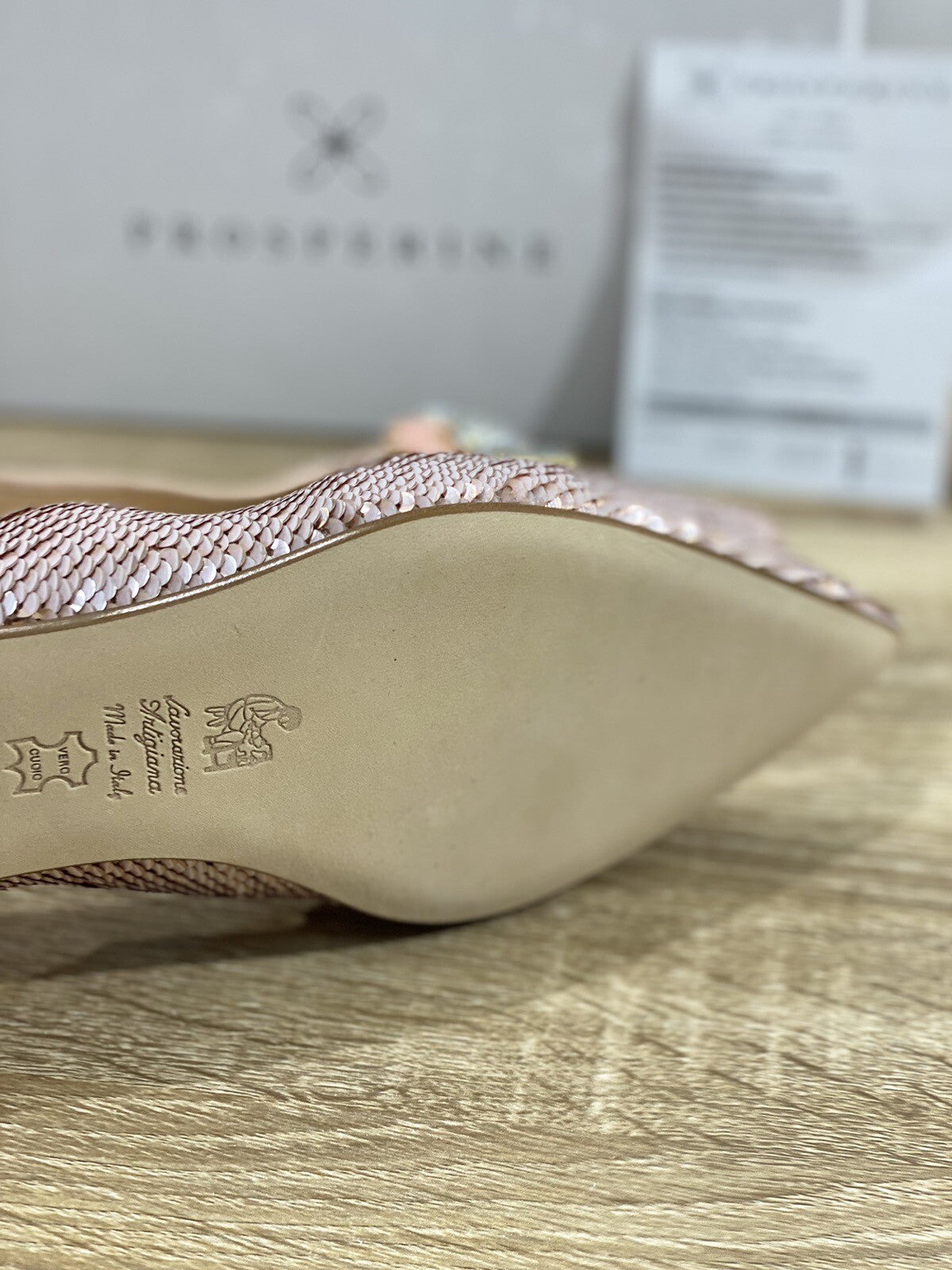Prosperine Donna  Ballerina Lavorazione Sacchetto Rosa Paiettes 37.5
