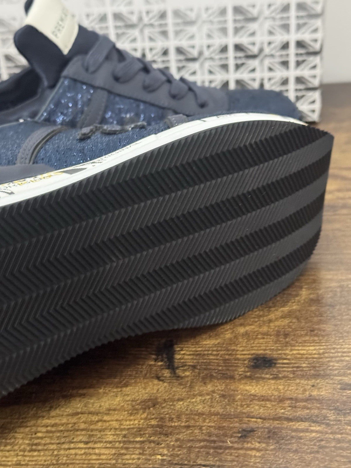 Premiata Sneaker Liz Blu  Tessuto E  Pelle    Casual Premiata Scarpa Donna 40