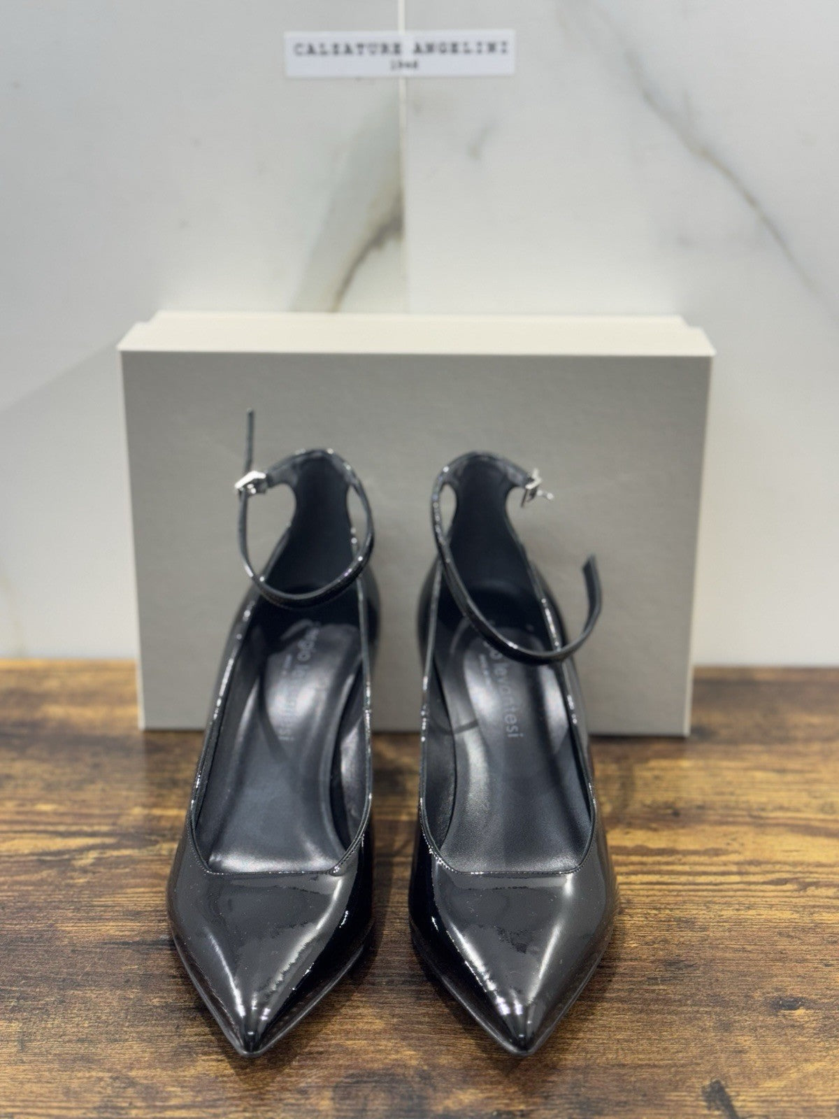 Sergio Levantesi Décolleté Pelle Nero Vernice  Luxury Made In Italy Donna 41