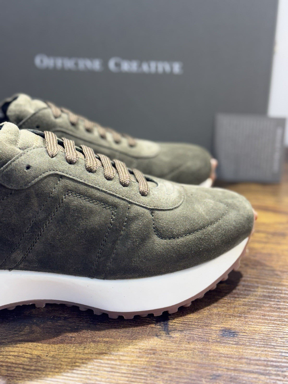 Officine Creative Sneaker Suede Verdone Handmade In Italy Casual Luxury Uomo 44