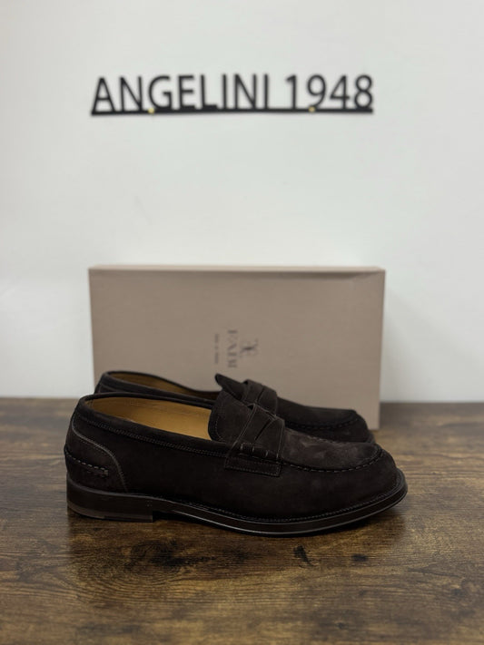 Fabi Mocassino Suede Testa Di Moro Fondo Cuoio Uomo 44