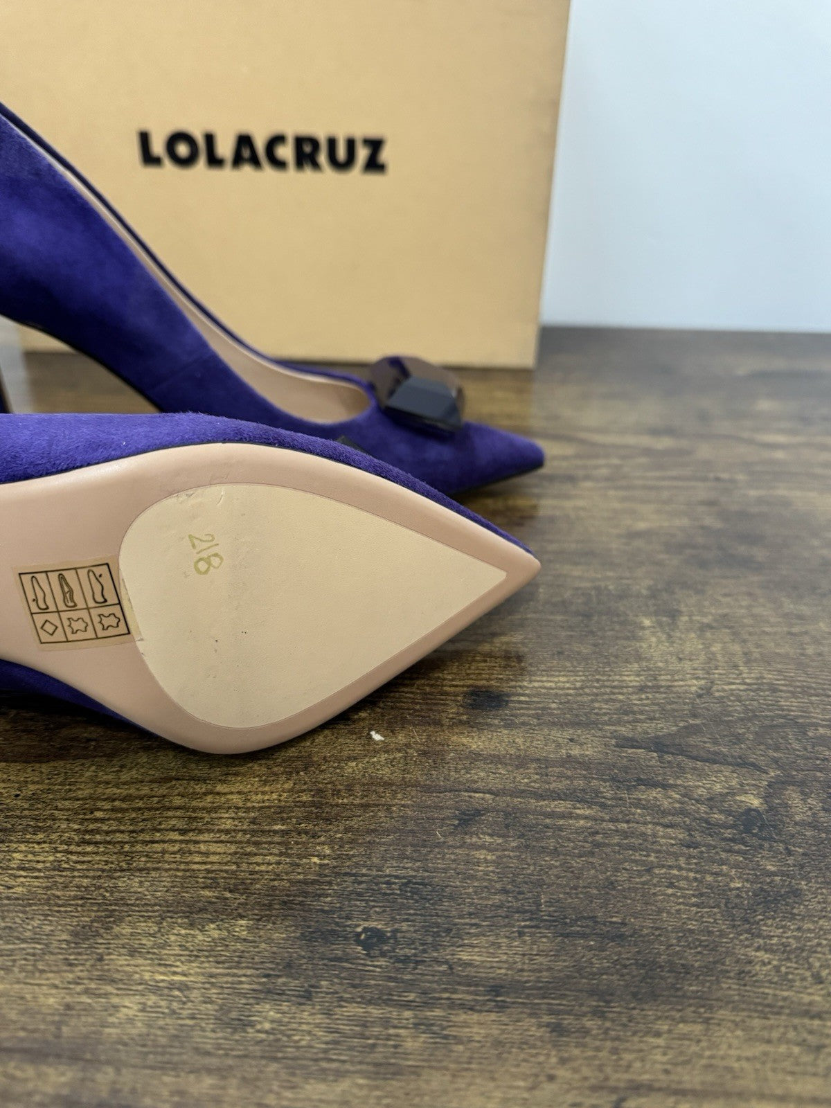 Lola Cruz Décolleté Pelle Suede  Viola Tacco Casual Donna 36
