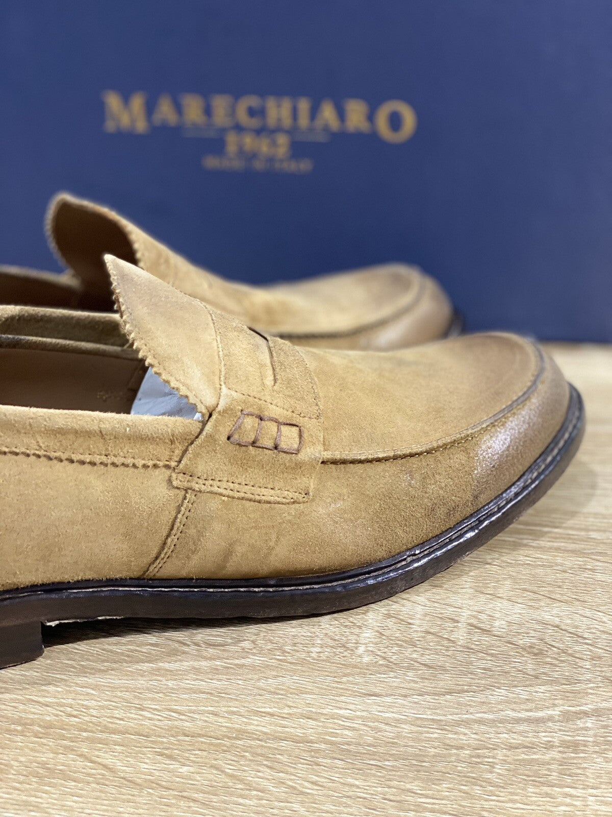 Marechiaro 1962 Mocassino Uomo Pelle Suede Cuoio Fully Made In Italy 44