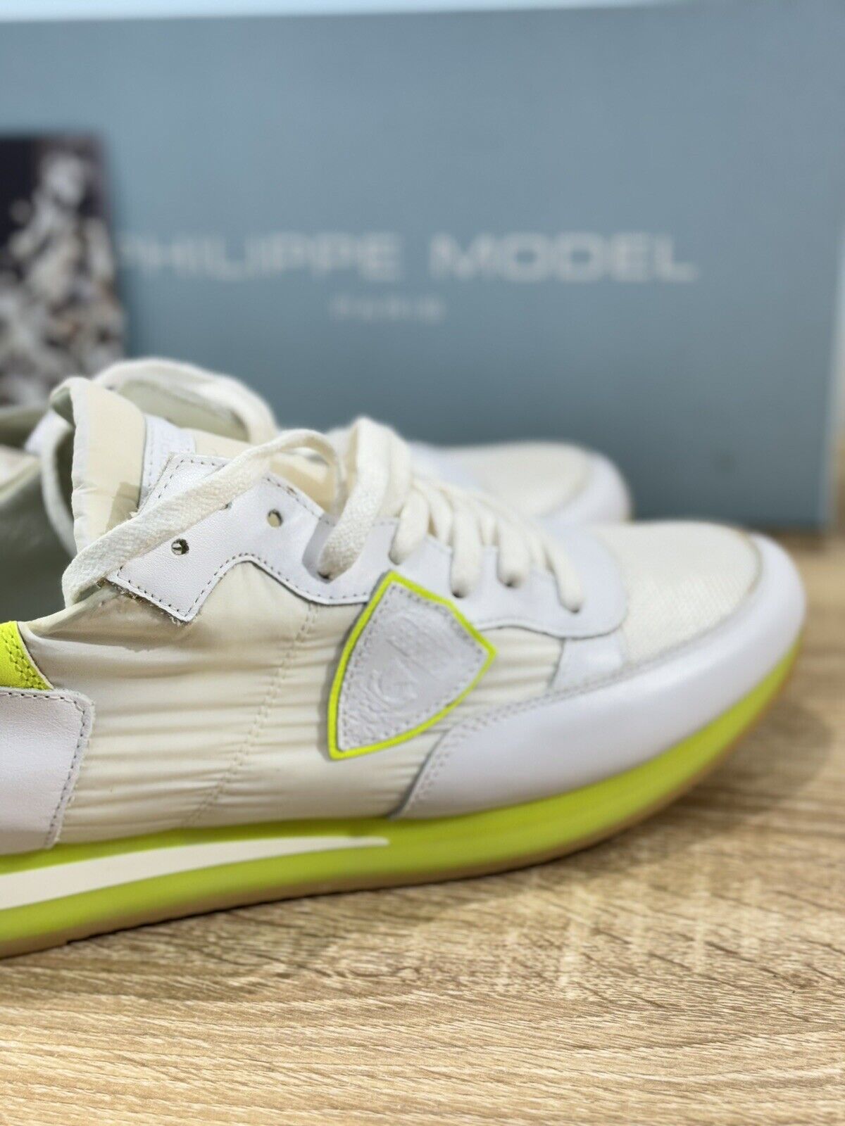 Philippe Model Tropez L  U Sneaker Uomo Pelle Bianca Neon    Causal Sneaker 45