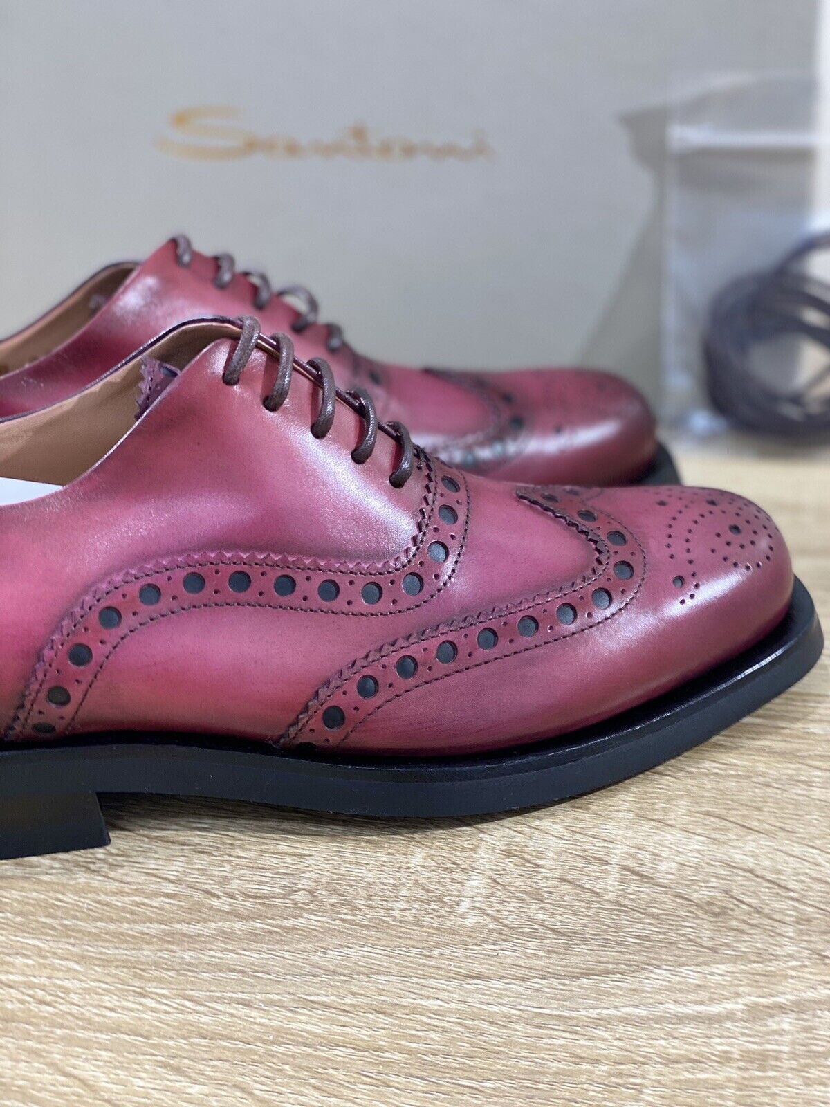 Santoni Scarpa Donna Stringata In Pelle Bordo’ Luxury Woman Shoe Santoni 37