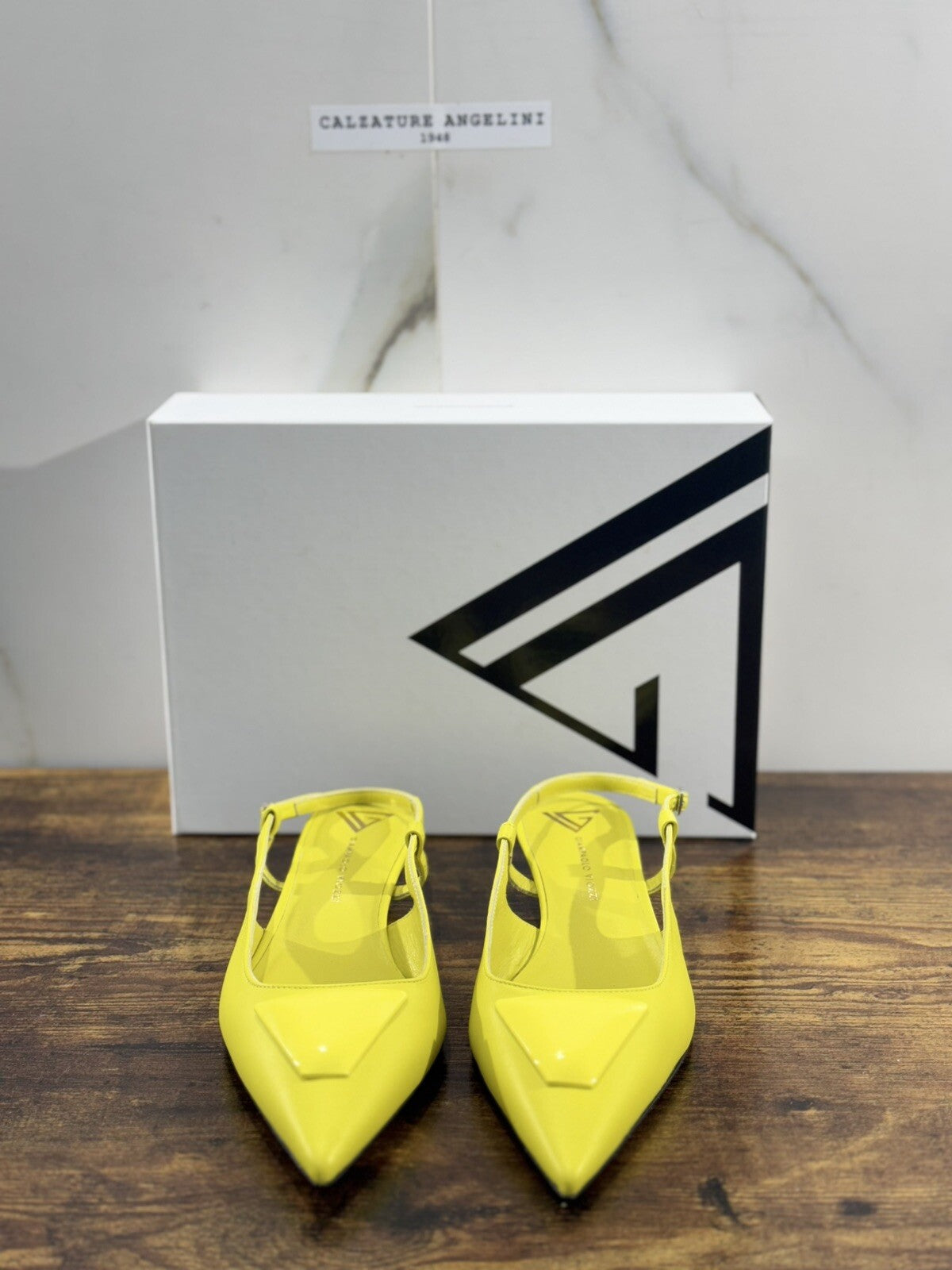 Giampaolo Viozzi Sling Back Donna Giallo Pelle Tacco     Luxury Woman Sandal 40