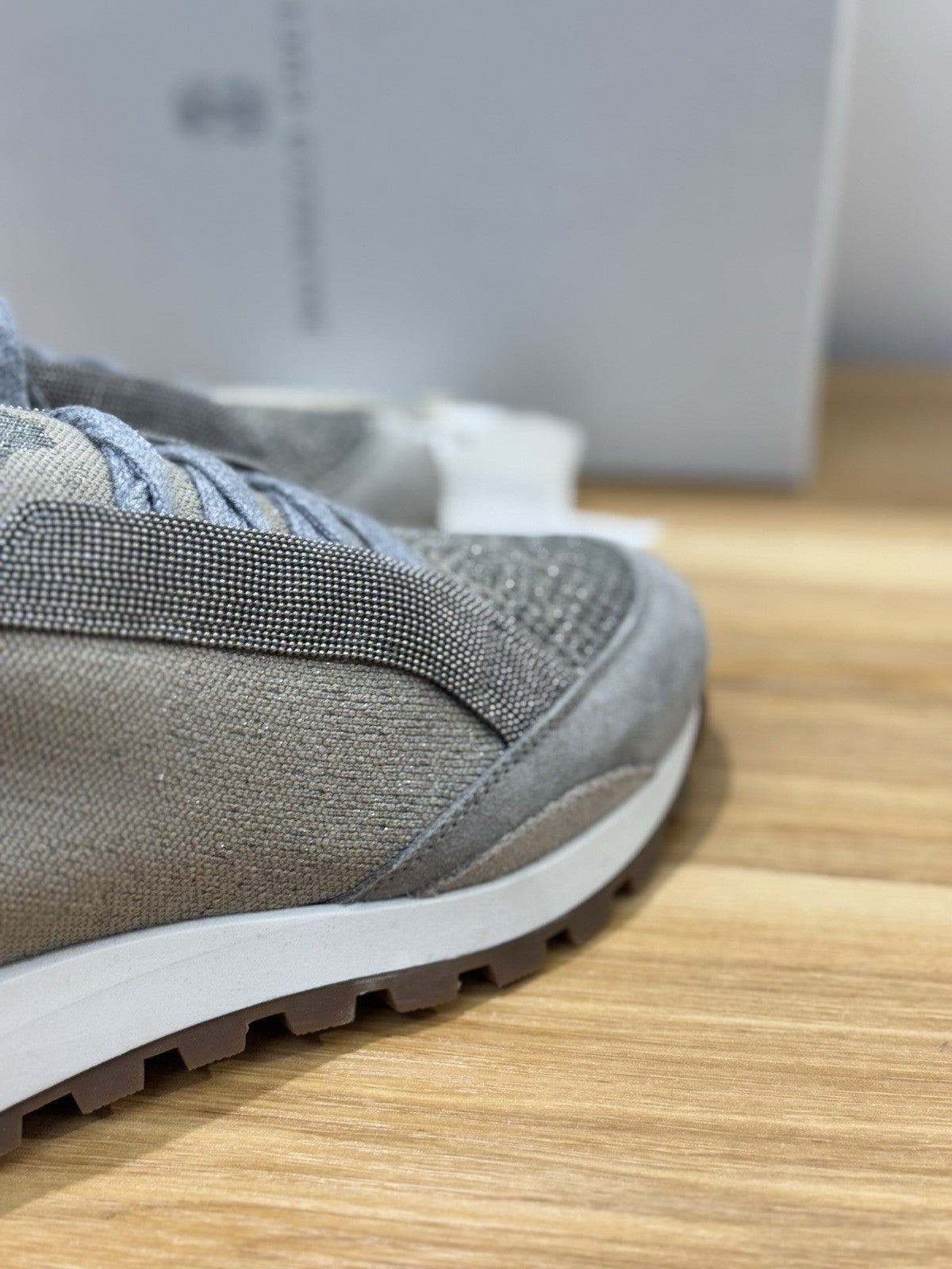 Brunello Cucinelli Sneaker  Suede Grey  Beige Luxury Cucinelli Scarpa Donna 36