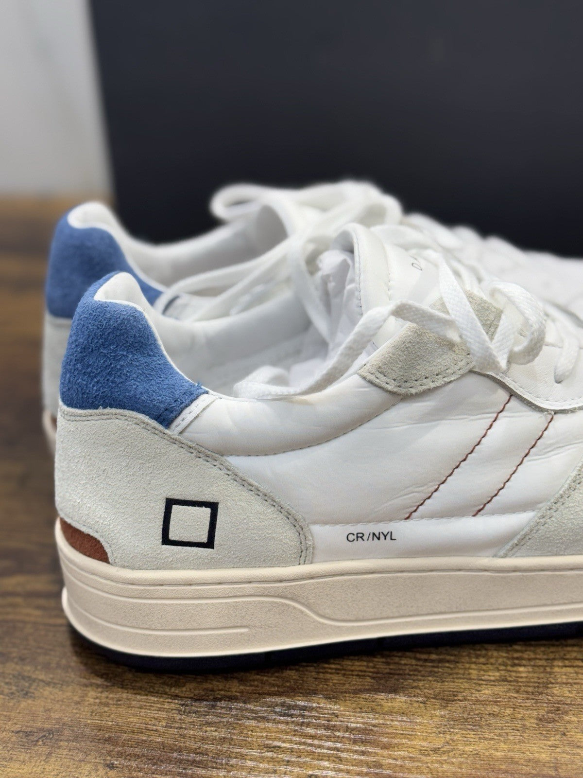 D.A.T.E Court 2.0 Sneaker Pelle Bianco Blu    Casual Uomo 45