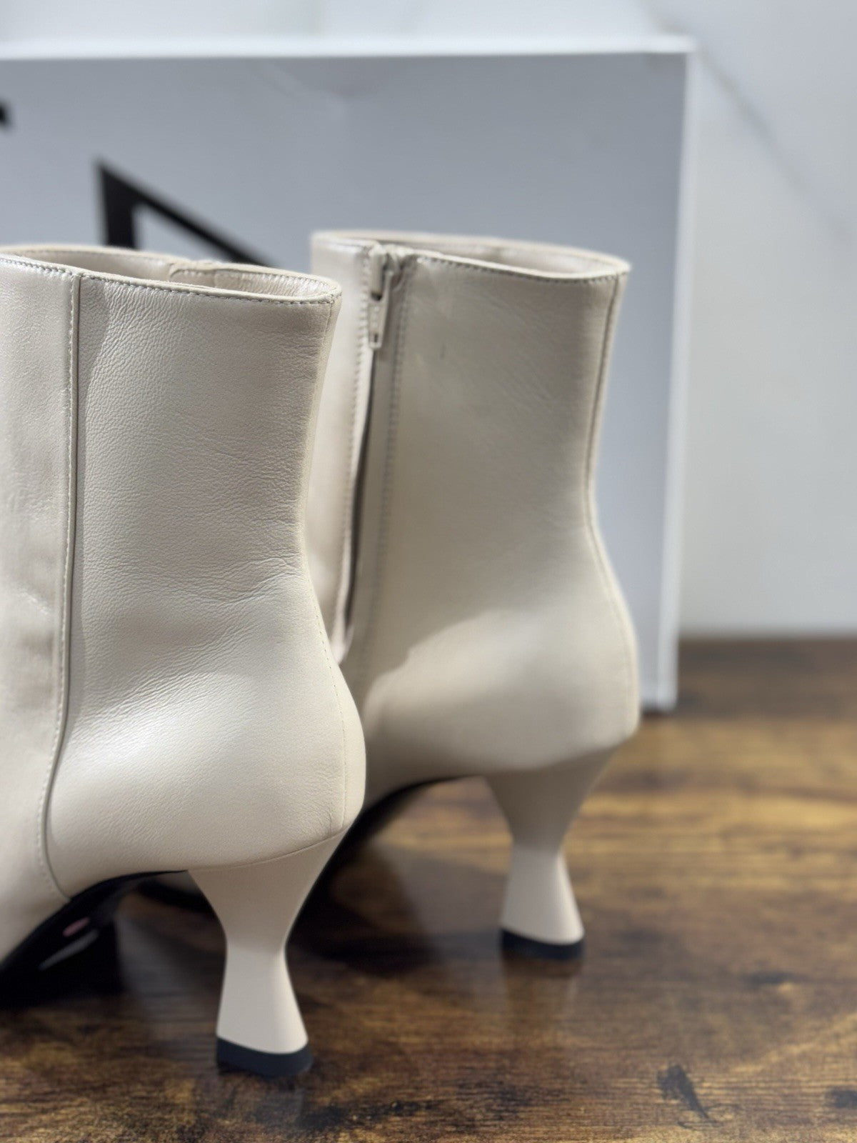 Giampaolo Viozzi Stivaletto Donna Pelle Tapioca Con Tacco Made In Italy 37