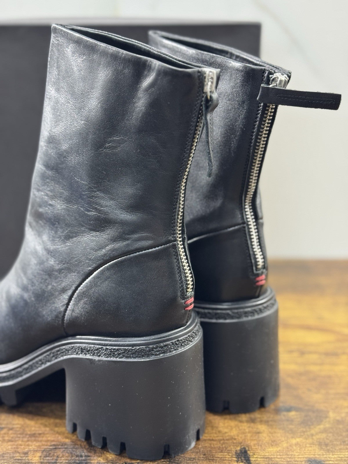 HALMANERA Biker Donna Rost  Pelle Nera Extra Light Casual Handmade Boot 41