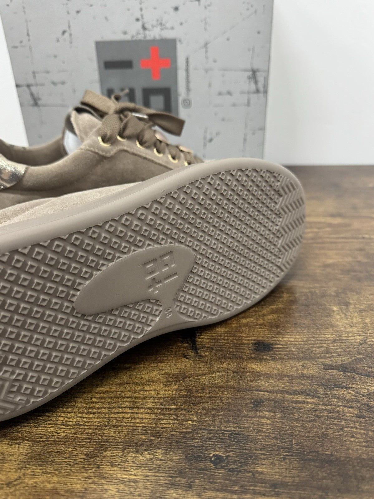 Gio + Sneaker Suede Tortora  Zeppa Extra Light Donna 38