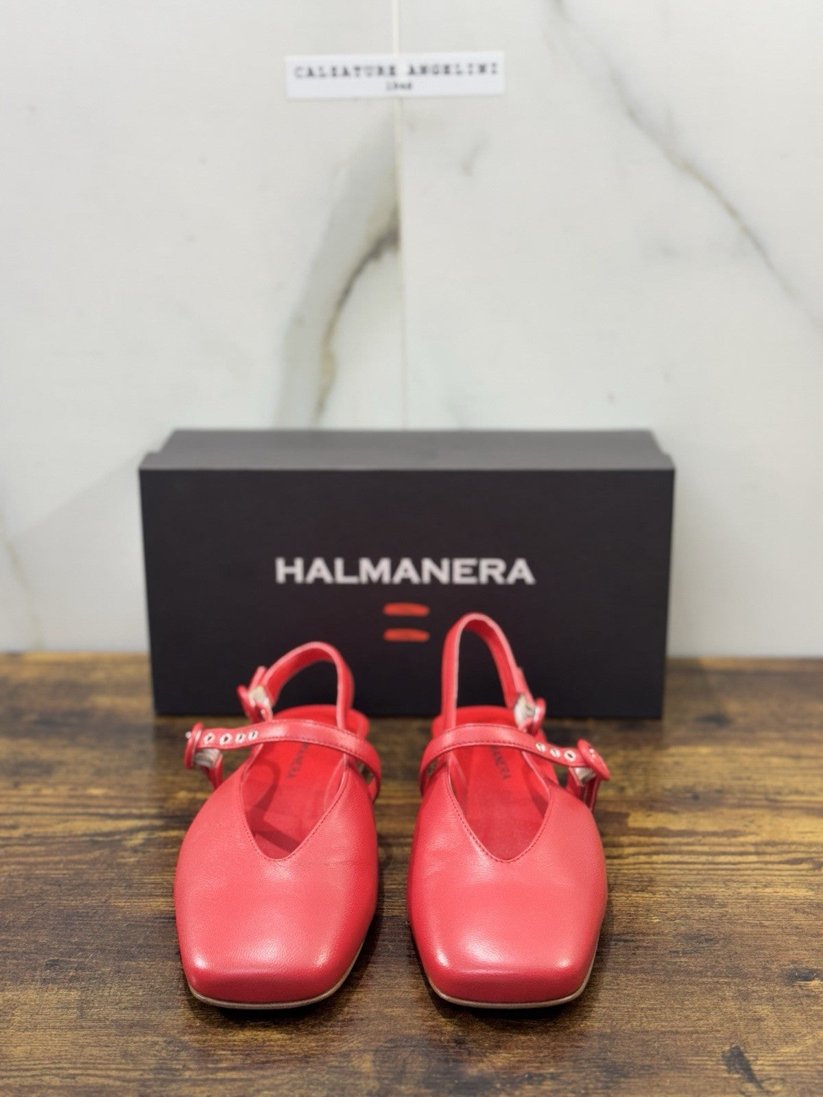 Halmanera Sling Back Pelle Rossa Top Quality Donna 38