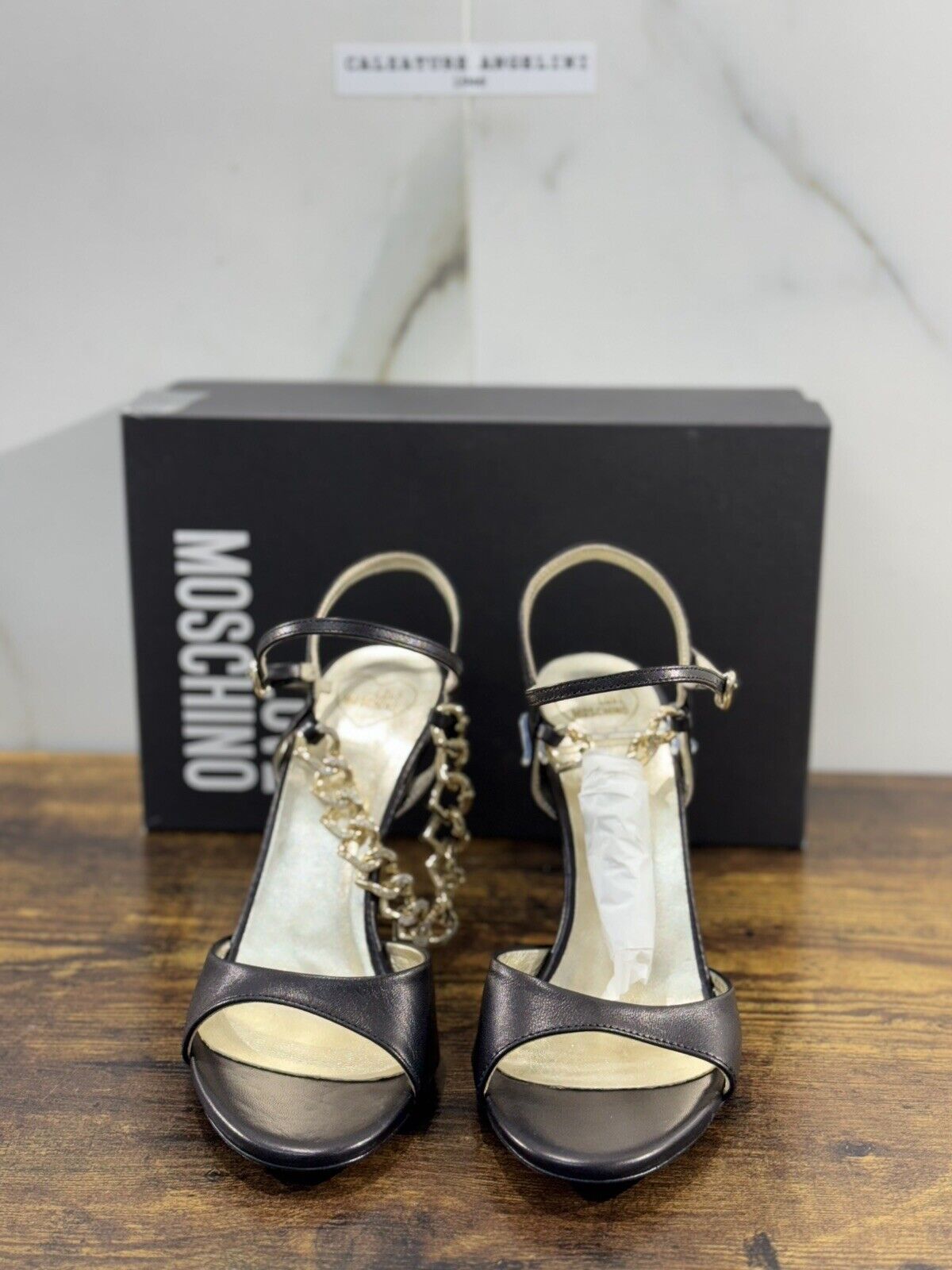 Love Moschino Sandalo Donna Pelle Nero  Casual Moschino Sandal 40