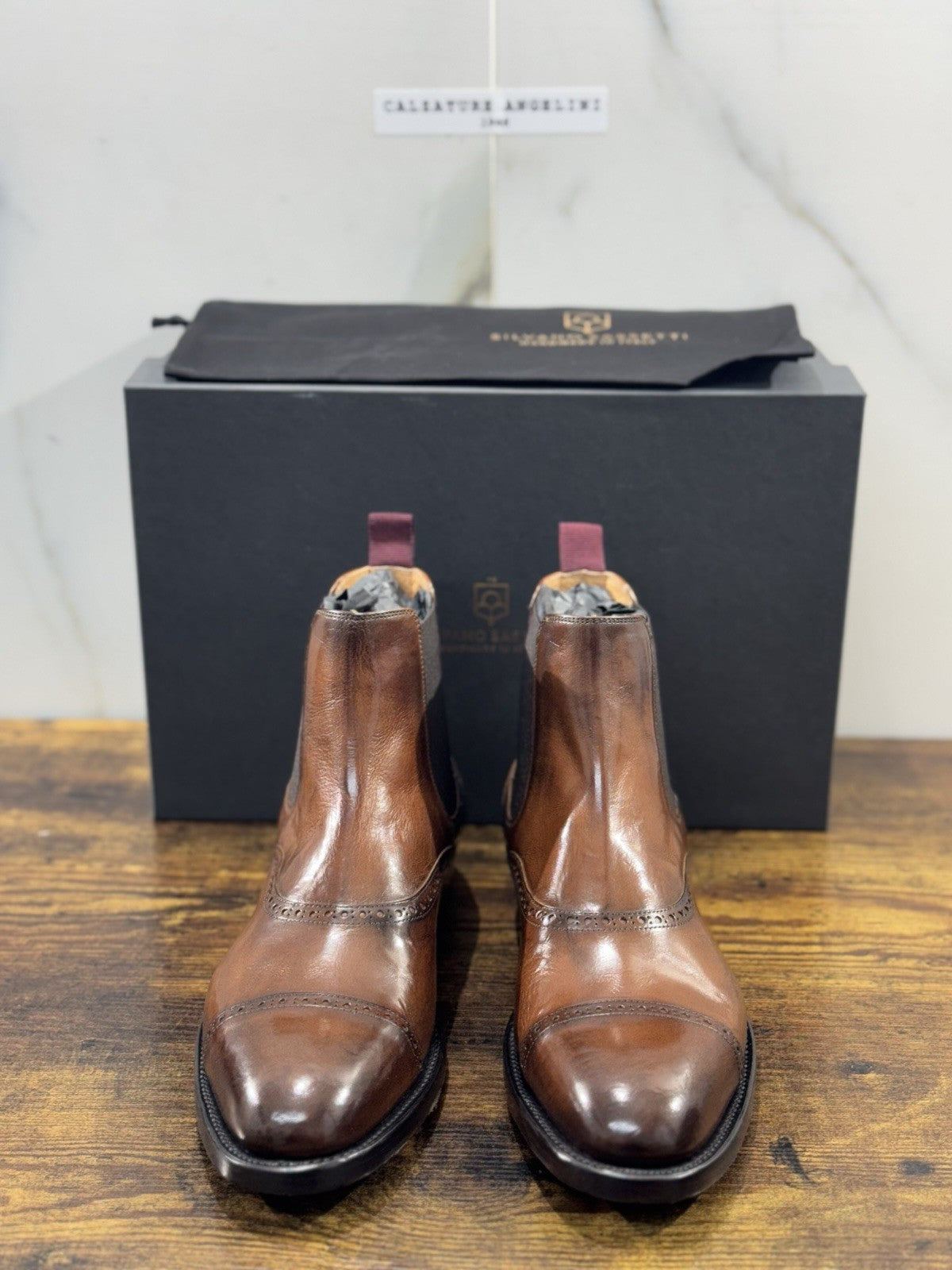 Silvano Sassetti Chelsea Boot Pelle Cuoio  Luxury Handmade Donna 37