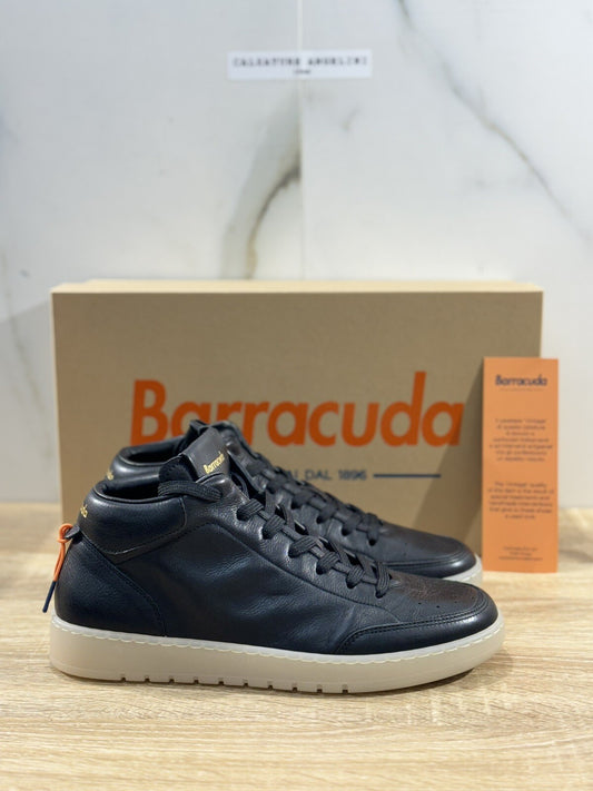Barracuda Sneaker Uomo Hi Top Super Soft  Vintage Fully Made In Italy Nera 45