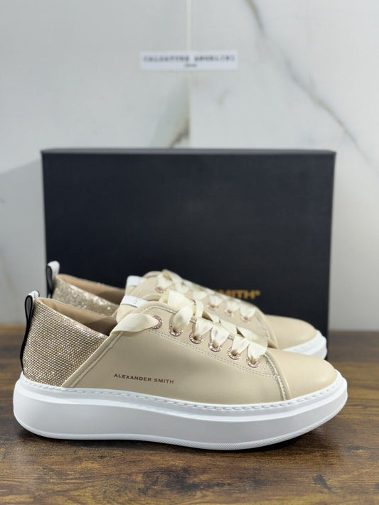 Alexander Smith London  Sneaker Donna Wembley  Pelle Sand Gold 41