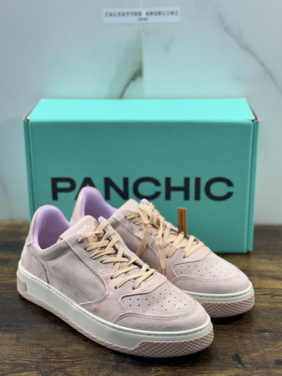 Panchic Lace Up Sneaker  Donna  Suede Pink  Causal Shoes   Panchic 41