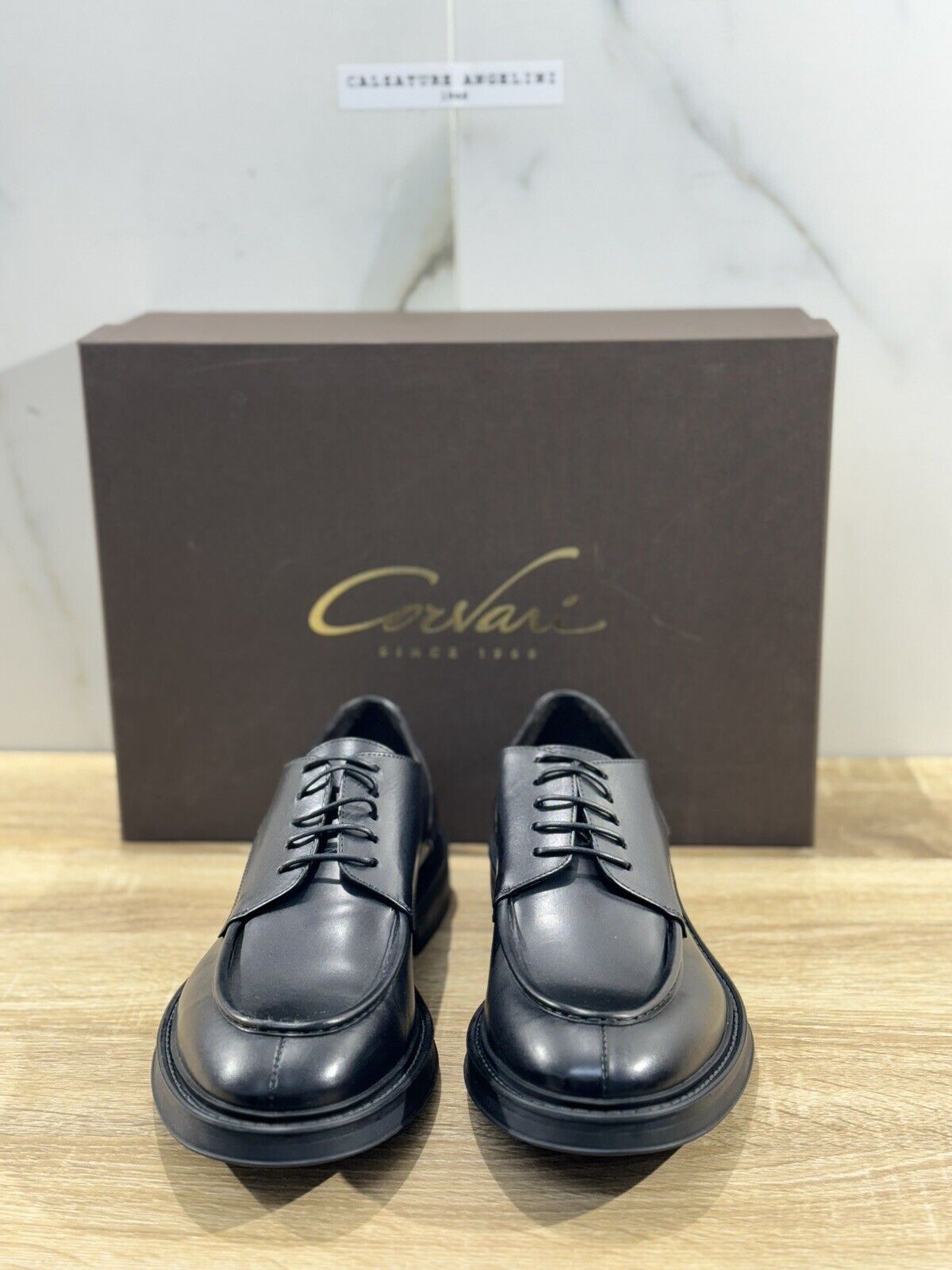 Corvari Scarpa uomo derby  pelle Nero fondo Gomma Double 42