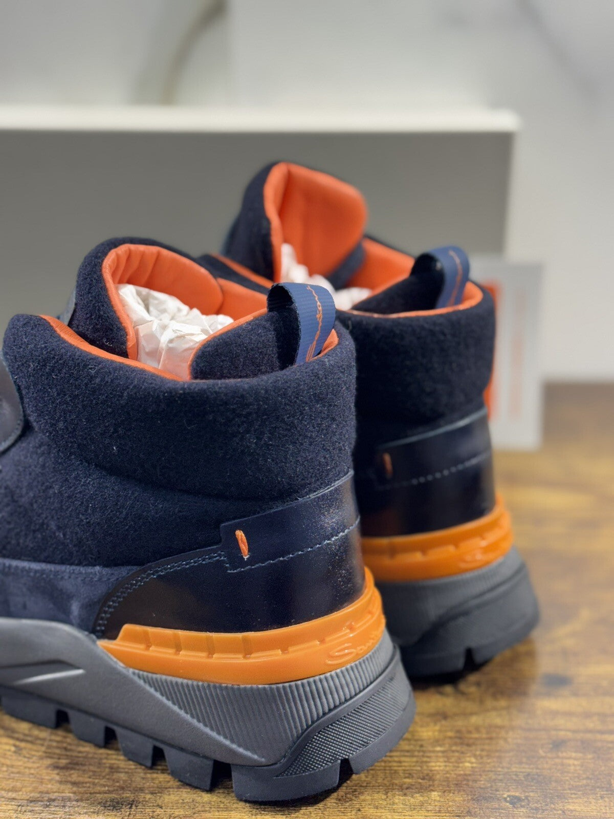 Santoni Sneaker Uomo  Innova Pelle Blu Casual Boot Innova Santoni 41