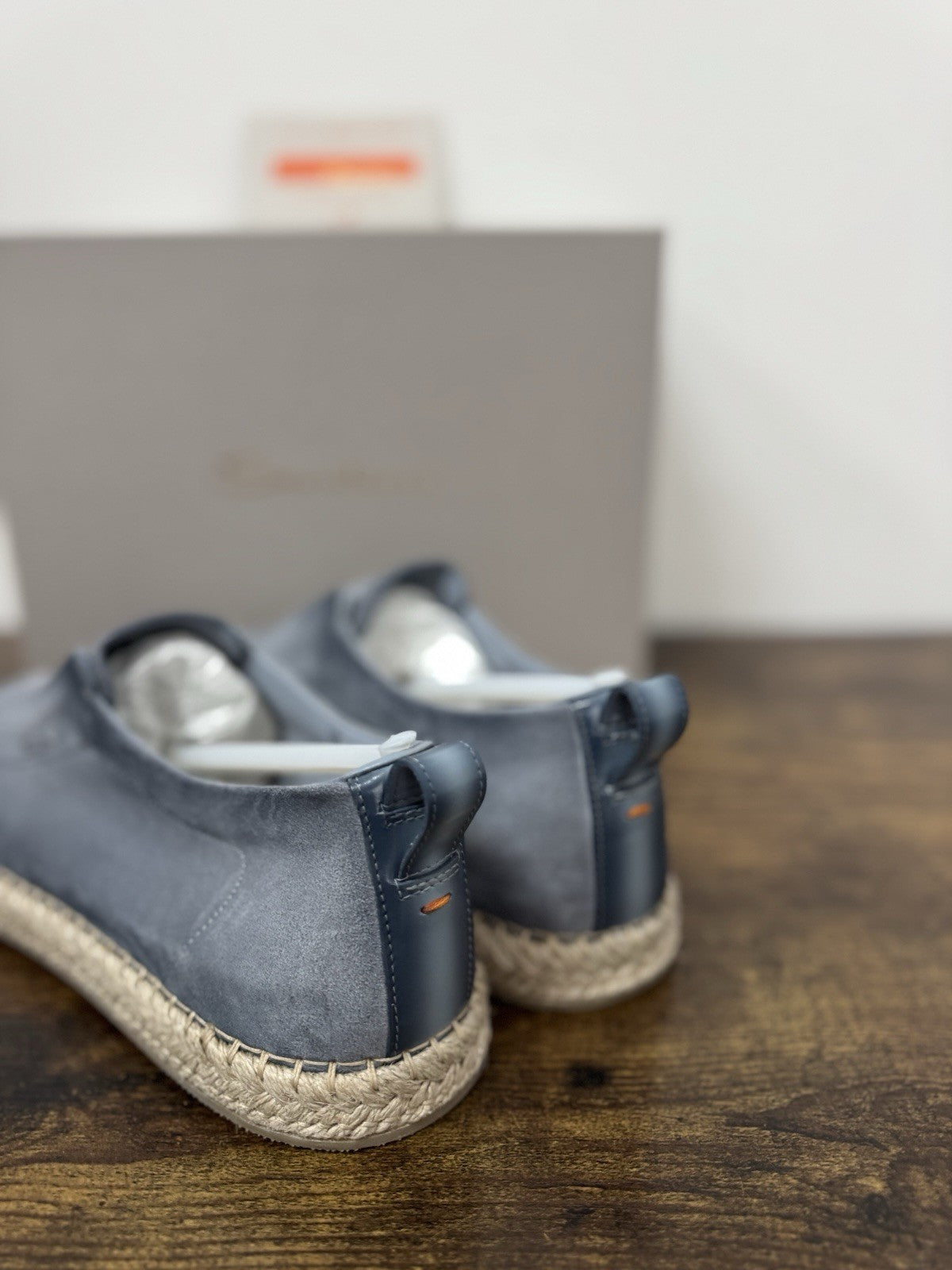 Santoni Slip On Suede Light Blue Casual Luxury Santoni Uomo 42,5