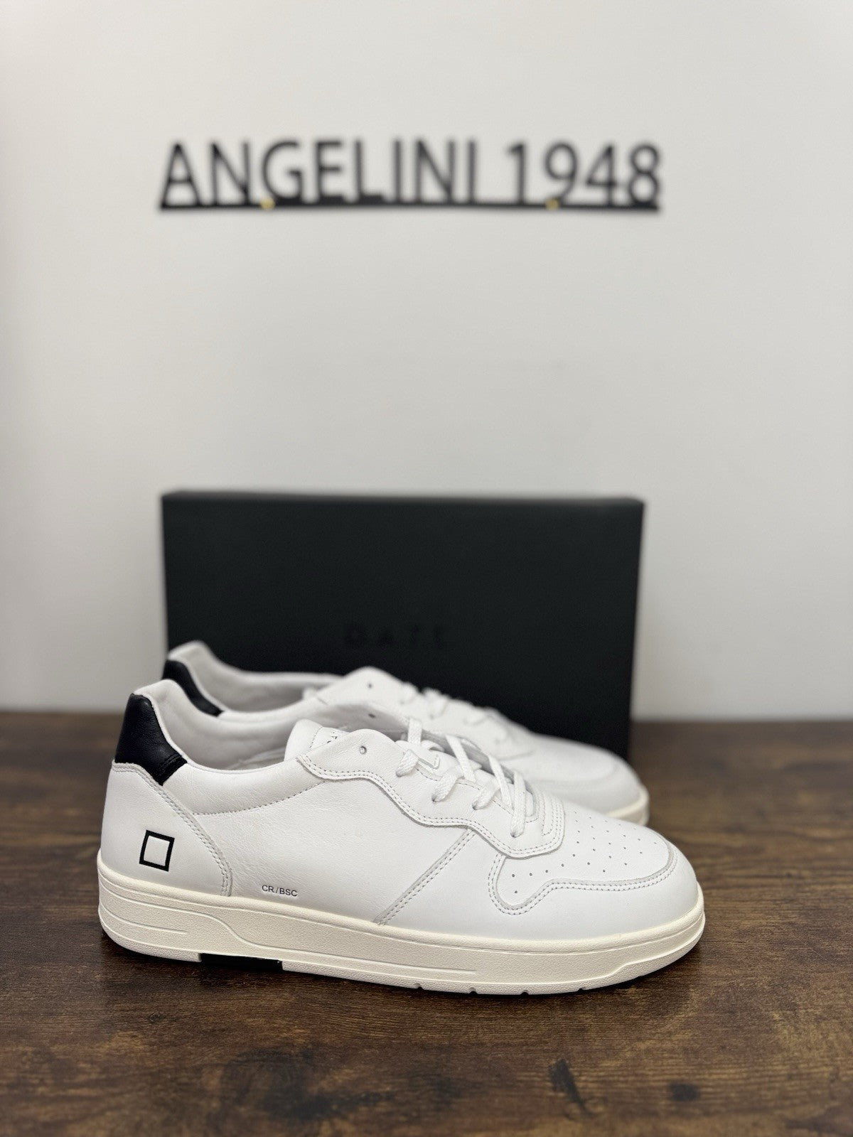 D.a.t.e. Court Basic Sneaker Pelle Bianca Nera Casual Uomo 45