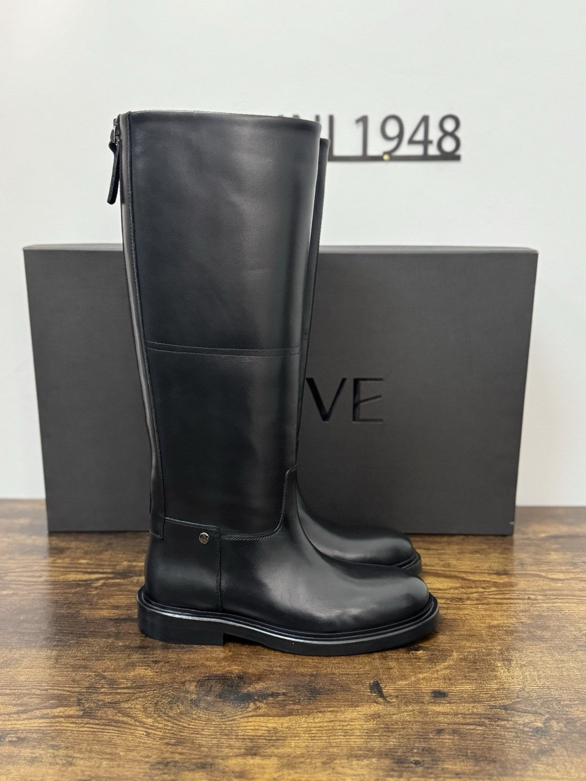 Poeve Stivale Cavallerizzo Pelle Nero   Casual Boot Donna 36