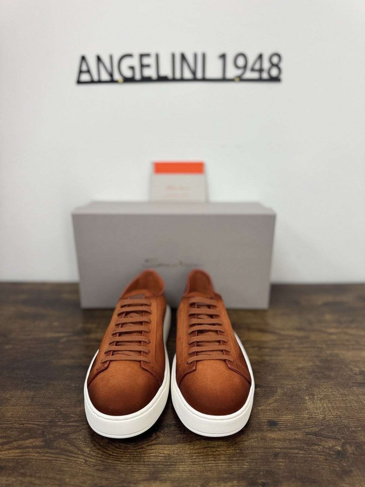 Santoni Sneaker Icon  Pelle Suede Orange Luxury Scarpa Santoni Uomo 41.5