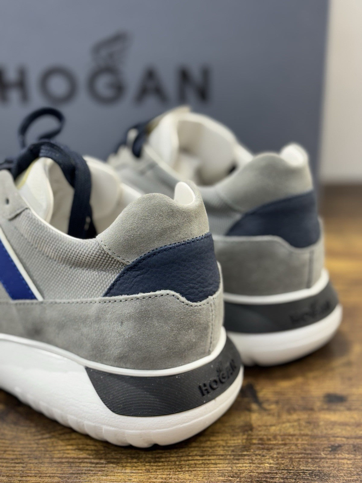 Hogan Interactive 3 Pelle Suede Grey  Blu  Casual Hogan Uomo 42