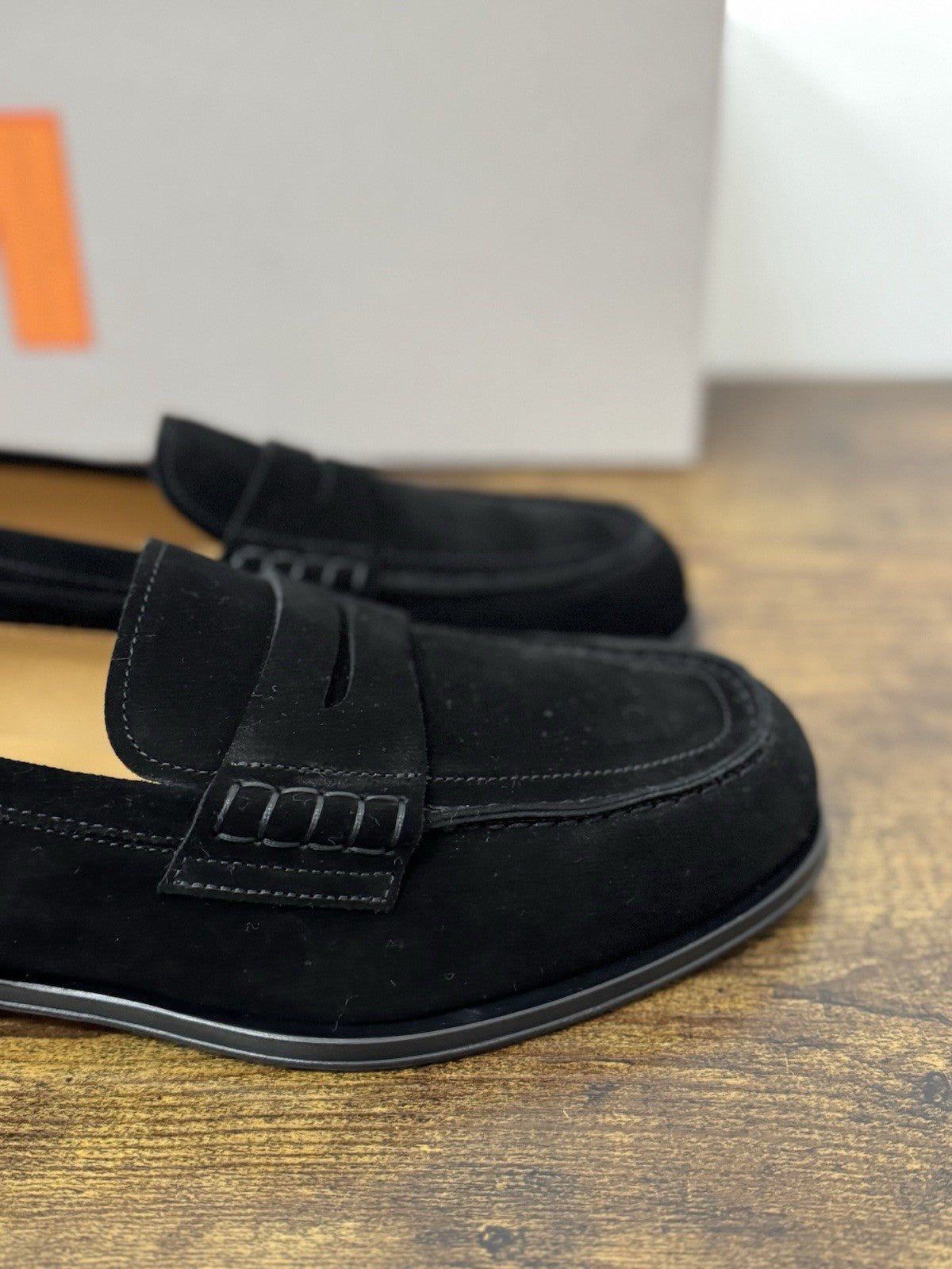 Henderson Baracco Mocassino Pelle Suede Nero  Luxury Handmade Commando Uomo 40