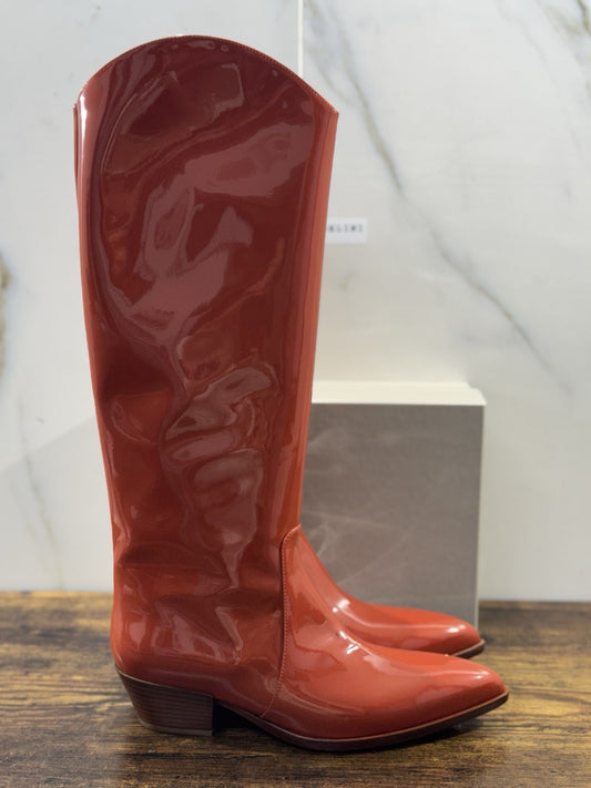 Sergio Levantesi Stivale   Pelle Rust  Texano    Luxury Made In Italy Donna 41