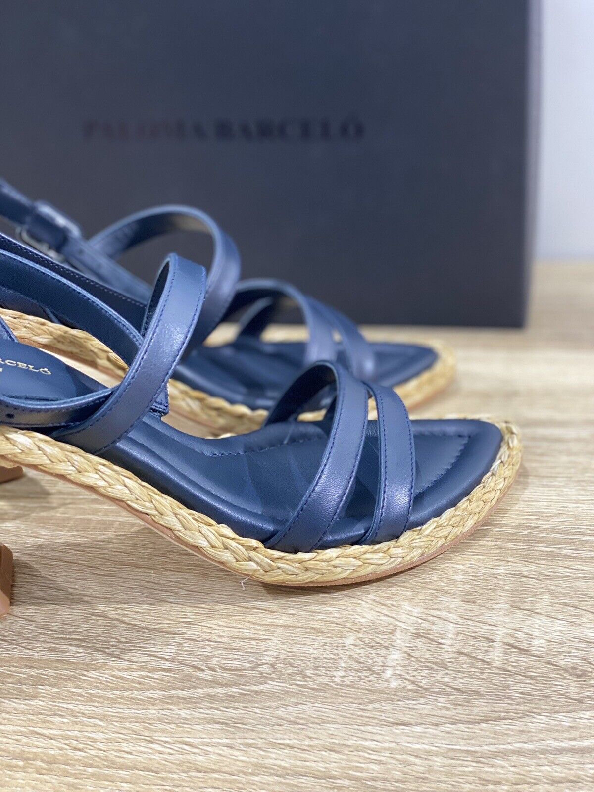 Paloma BARCELO’ Sandalo Donna Agnes In Pelle Blu  Luxury Woman Sandal 38