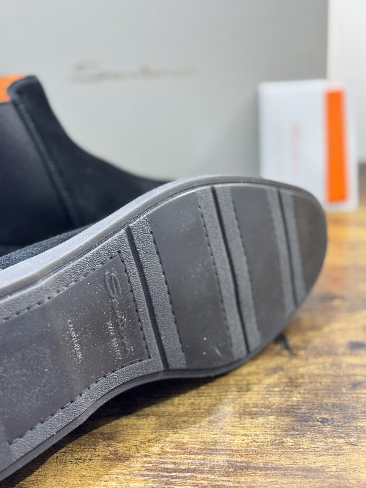 Santoni Chelsea Boot Suede Nero Luxury Santoni Uomo 44