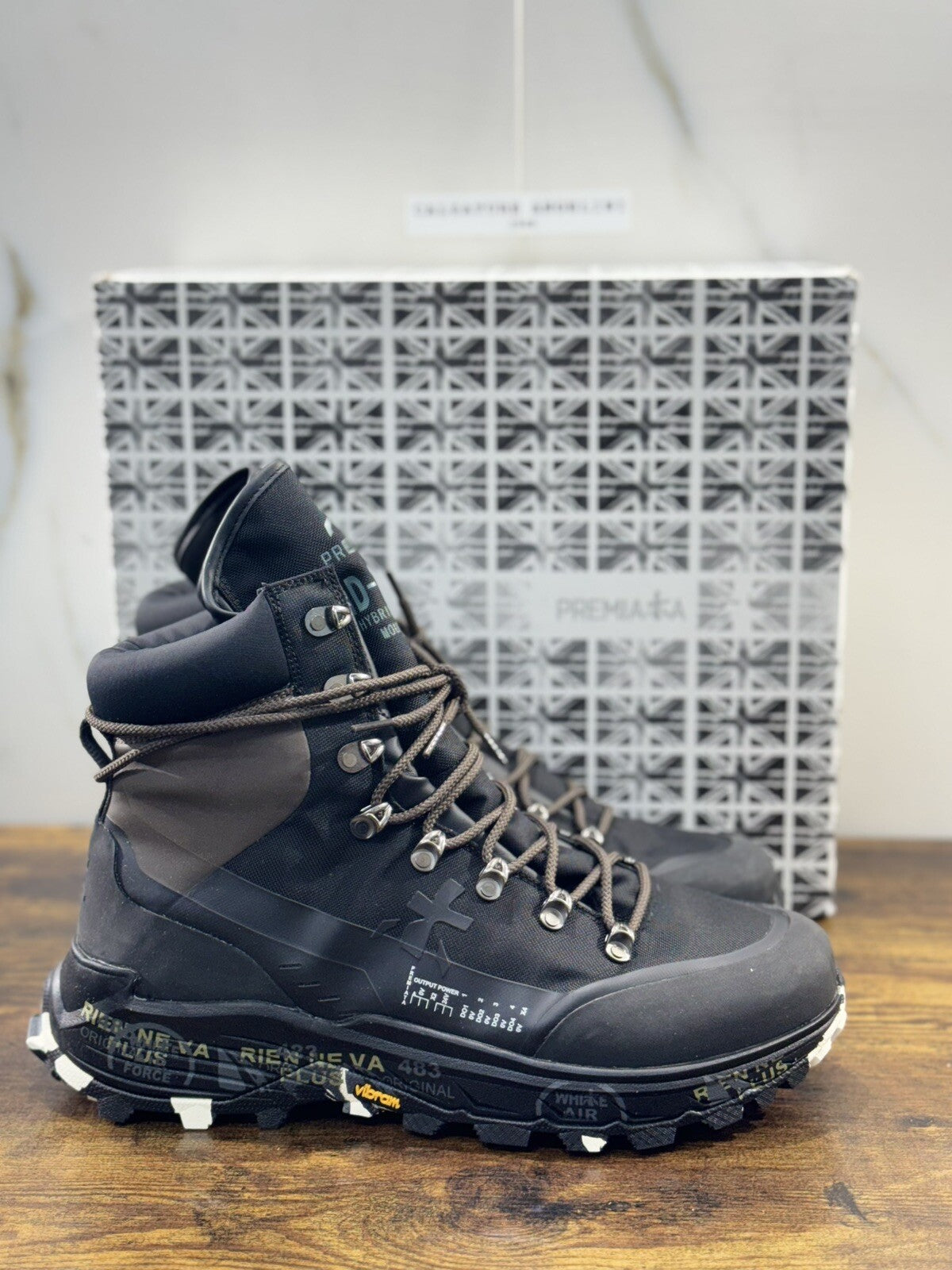 Premiata Midtrack   Boot  Uomo Pelle Nero Icon  Sneaker Premiata Uomo Vibram 46