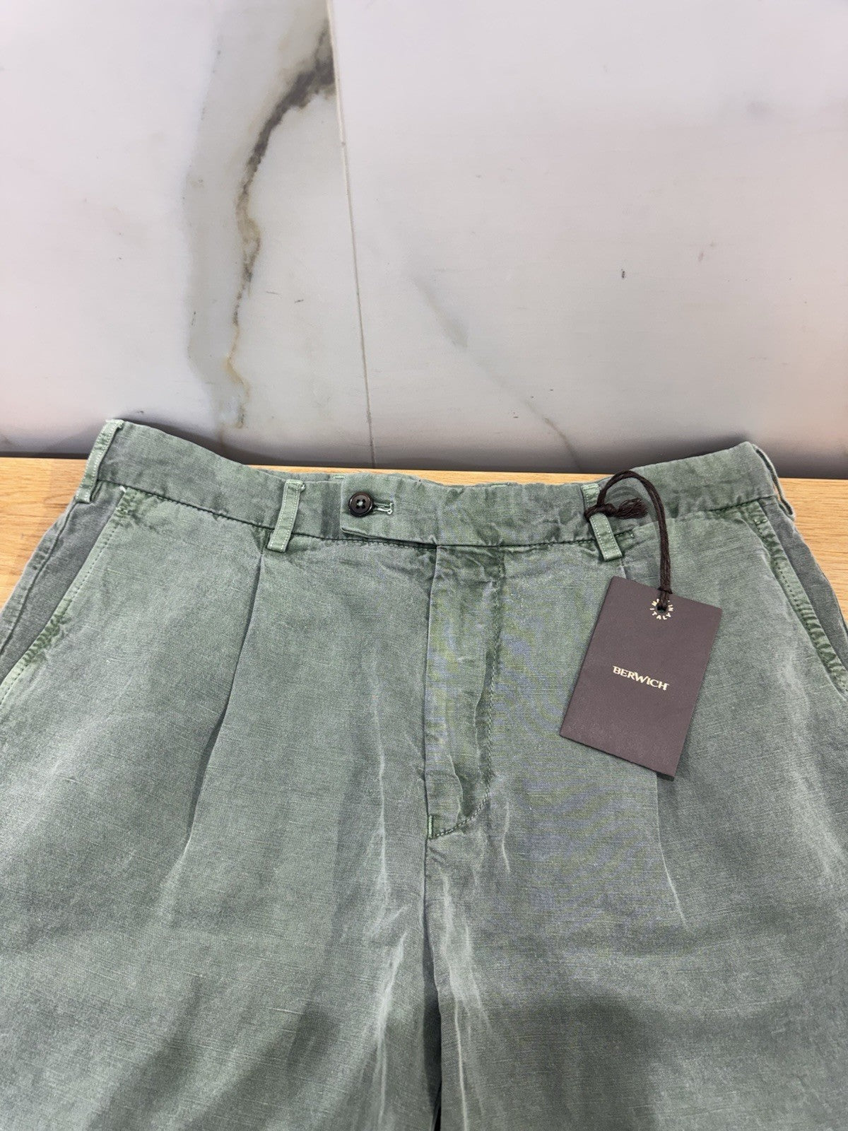 Berwich Bermuda Linen Dyed   Verde Casual Uomo 48
