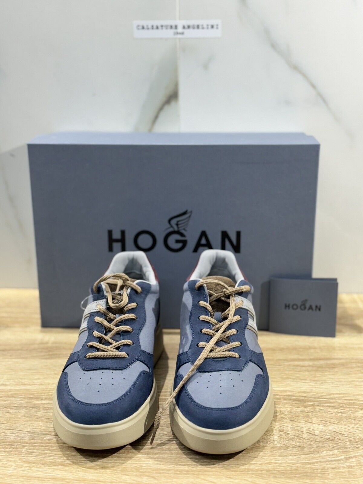 Hogan H580 uomo sneaker Pelle Blu   memory foam Luxury Hogan Men Shoes 39