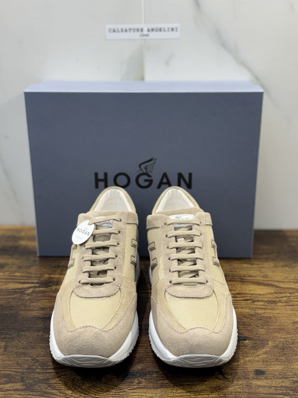 Hogan Interactive Suede Beige Casual Scarpa Hogan Uomo 44