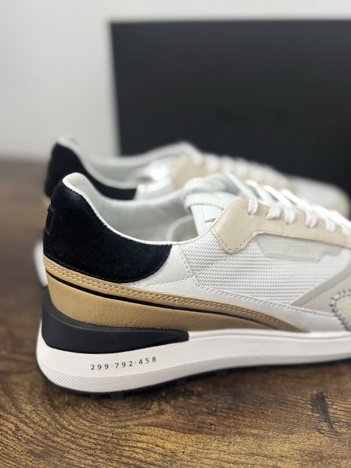 D.a.t.e. Lampo Dragon  Sneaker Pelle Bianca Cuoio Casual Uomo 39
