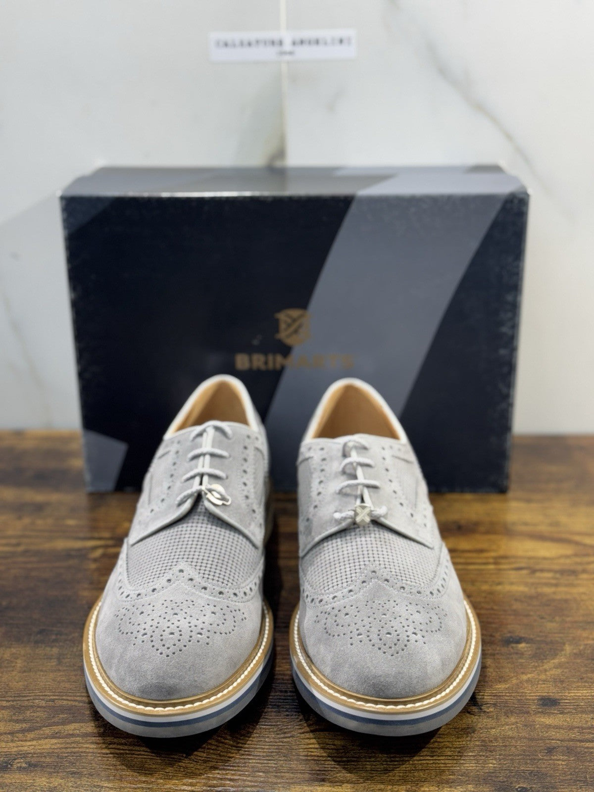 Brimarts Stringata  Uomo Suede Grey  Casual Men Shoe 45
