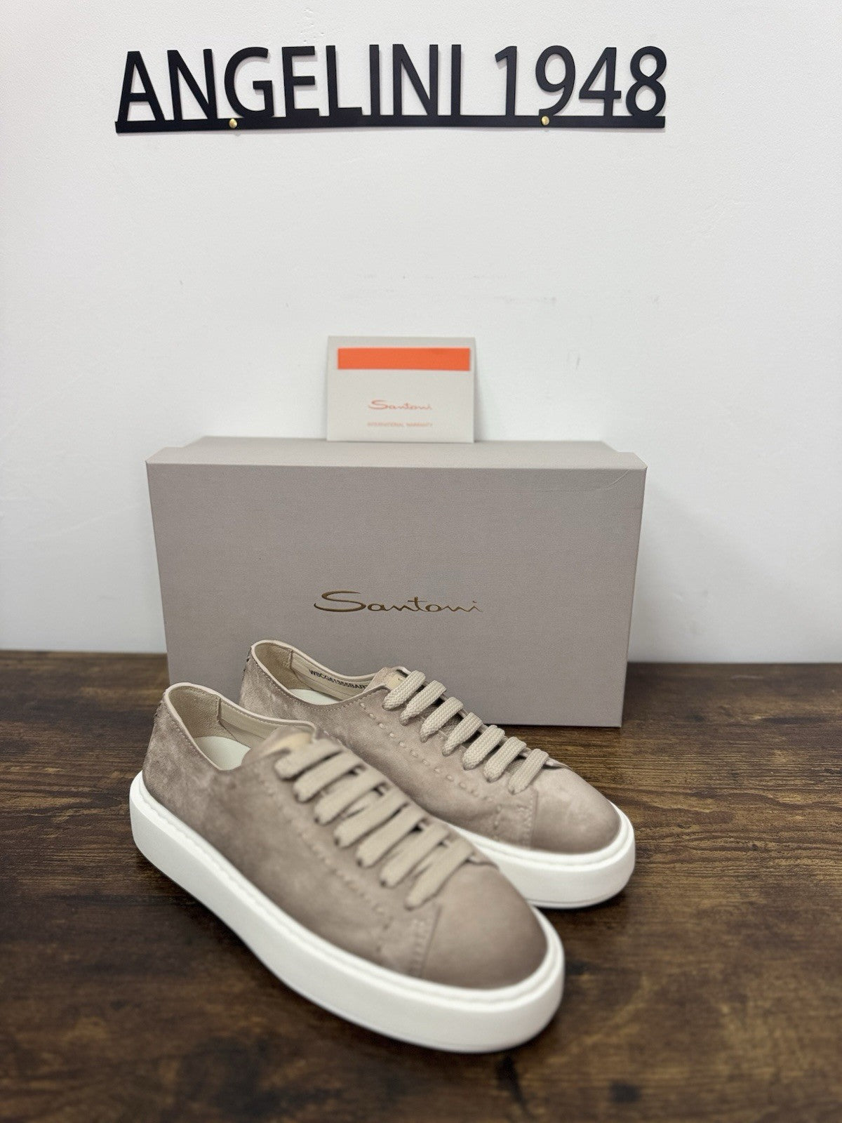 Santoni Sneaker Icon Pelle Beige   Casual Scarpa Santoni 37