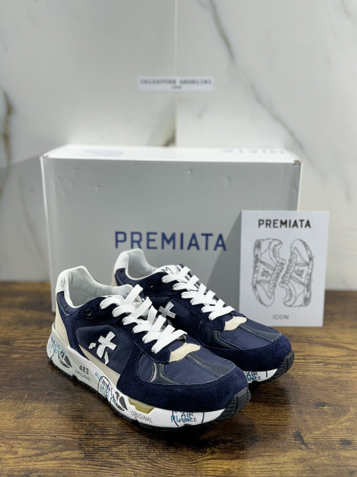 Premiata Mase    Sneaker Uomo Pelle Blu  Casual Sneaker Premiata Uomo 40