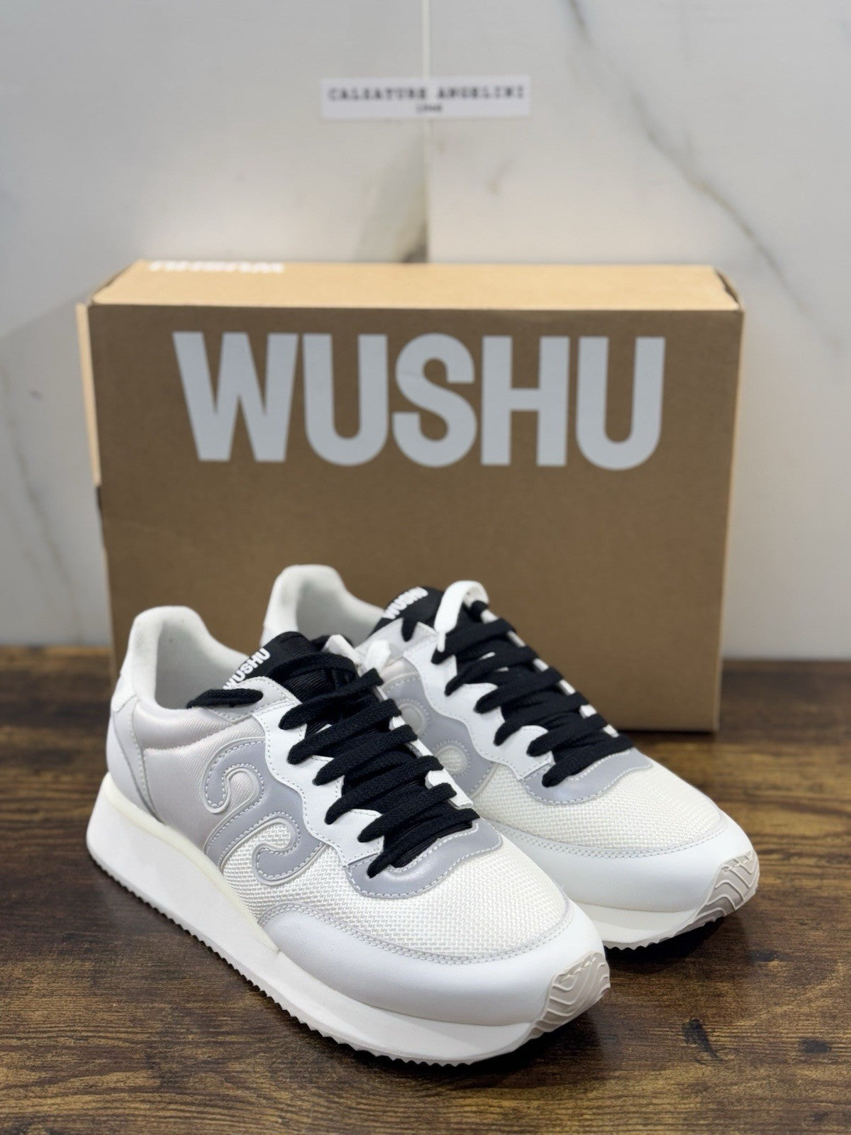 Wushu Ruyi Sneaker Uomo Casual Bianco Argento 43