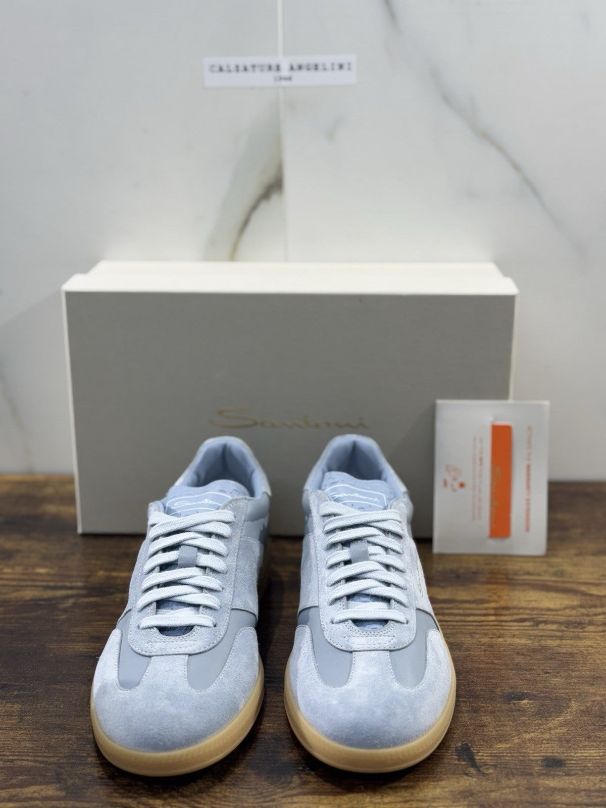 Santoni Sneaker Suede Light Blue  Luxury Santoni Scarpe Donna 40.5