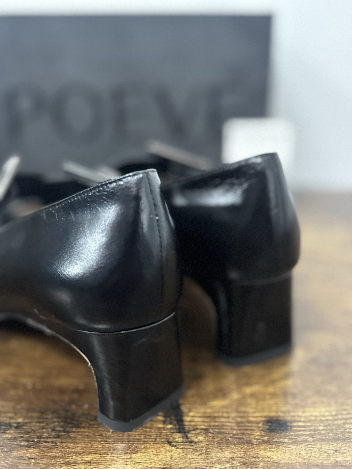 Poeve Mocassino Con Tacco  Pelle Nero Causal Donna 39