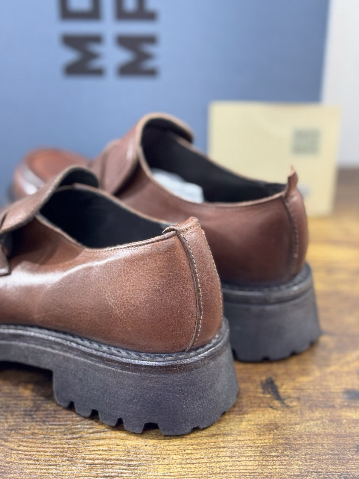 Moma Mocassino Pelle Cuoio   Fatto A Mano In Italia Luxury Moma Boot Donna 39
